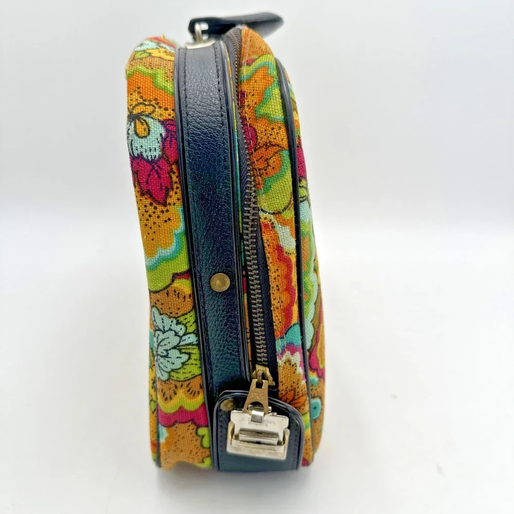 VTG Floral Suitcase 60's 70's Flower Power Retro Paisley Suit Case Made in Japan